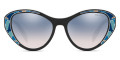 Black / Gradient Light Blue Mirrored Silver