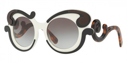 Color: Chalk White/Black/Cocoa Brown (VAJ0A7) - Prada PR23NSVAJ0A752