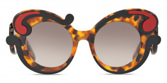 Prada™ Minimal Baroque PR 23NS VAK4K0 52 - Caramel Tortoiseshell/Black/Fire Engine Red