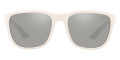 White Demi Shiny / Light Gray Mirrored Silver