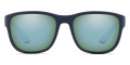 Blue Rubber / Polarized Green Mirrored Silver