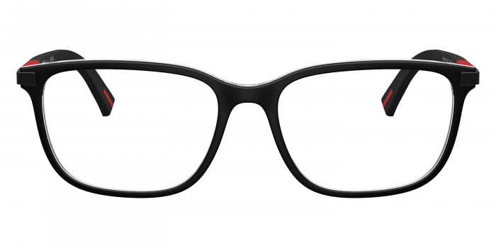 Prada Linea Rossa PS 02RV 03I1O1 54 - Top Matte Black on Crystal/Red Black Rubber