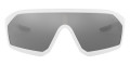 White Demishiny / Light Gray Mirrored Silver