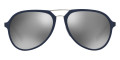 Blue Rubber / Gray Mirrored Silver