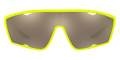 Fluorescent Yellow Rubber / Light Brown Mirrored Gold