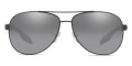 Black / Polarized Gray Mirrored Silver Gradient