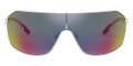 Matte Silver / Dark Gray Mirrored Blue / Red