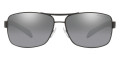 Black / Polarized Gray Mirrored Silver Gradient
