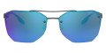 Matte Gunmetal / Light Green Mirrored Blue