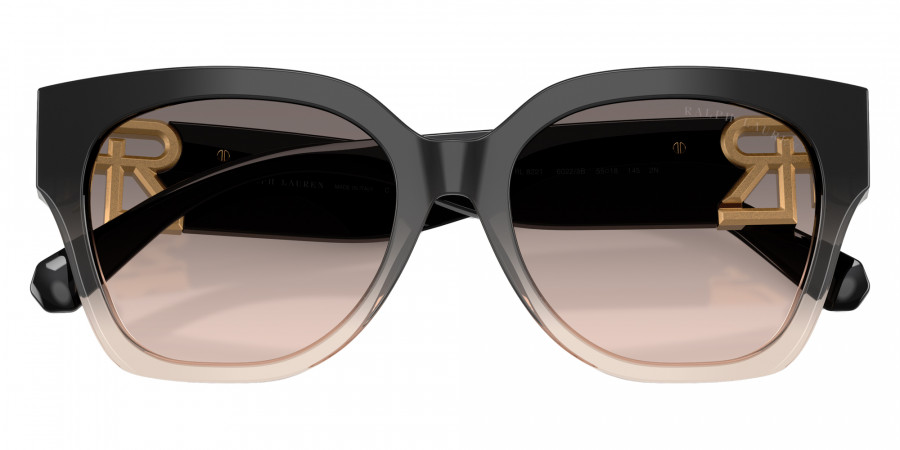 Color: Shiny Gradient Black/Transparent Beige (60223B) - RALPH LAUREN RL822160223B55