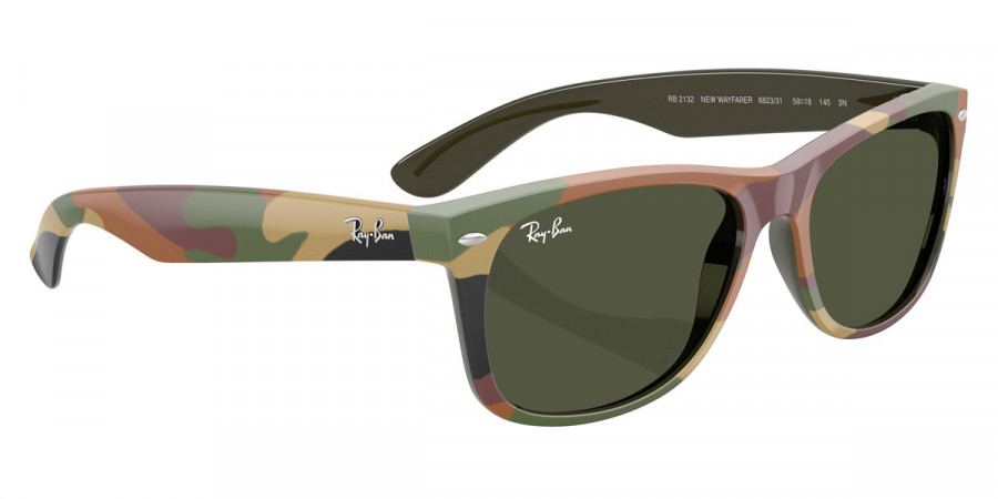 Color: Green and Green Camouflage (682331) - Ray-Ban RB213268233155