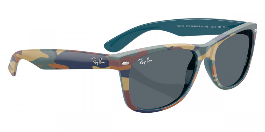 Color: Blue and Blue Camouflage (6824R5) - Ray-Ban RB21326824R555
