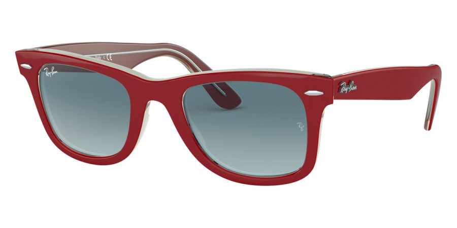 Color: Red On Transparent Gray (12963M) - Ray-Ban RB214012963M50