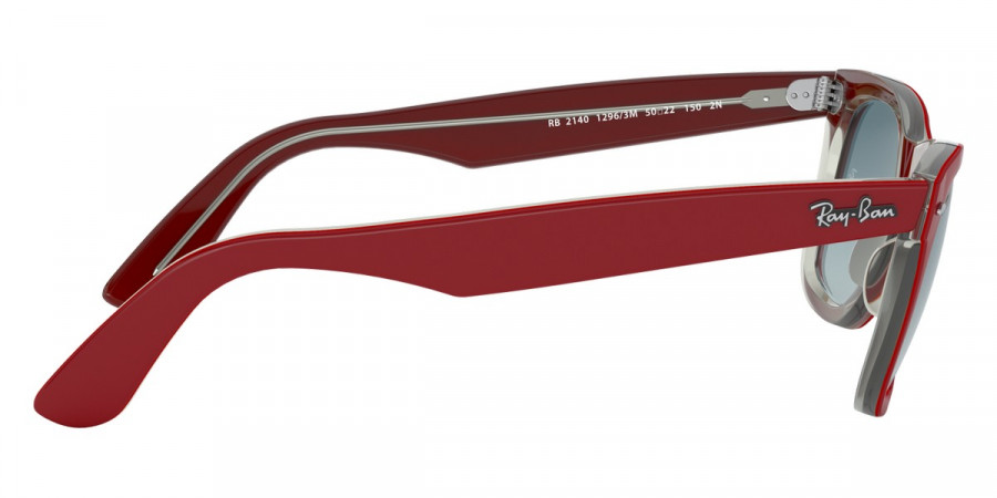 Color: Red On Transparent Gray (12963M) - Ray-Ban RB214012963M50