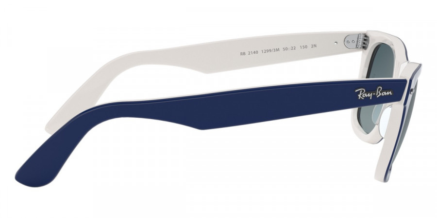 Color: Blue on White (12993M) - Ray-Ban RB214012993M50