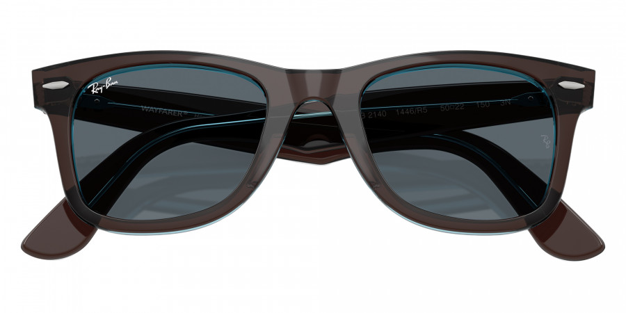 Color: Brown on Transparent Blue (1446R5) - Ray-Ban RB21401446R550