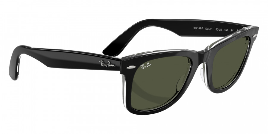 Color: Black on Transparent (129431) - Ray-Ban RB2140F12943152