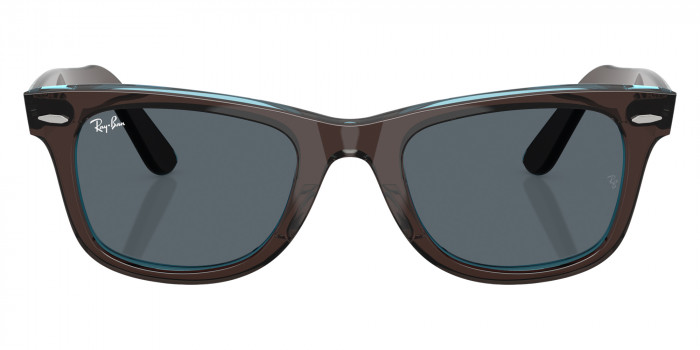 Ray-Ban™ RB2140F Original Wayfarer Classic 1446R5 52 - Brown on Transparent Blue