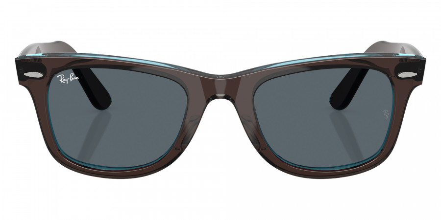 Ray-Ban™ RB2140F Original Wayfarer Classic 1446R5 52 - Brown on Transparent Blue