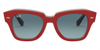 Ray-Ban™ State Street RB2186 12963M 49 - Red On Transparent Gray