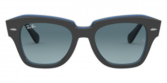 Ray-Ban™ State Street RB2186 12983M 49 - Gray On Transparent Blue