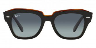 Ray-Ban™ State Street RB2186 132241 52 - Black On Transparent Brown