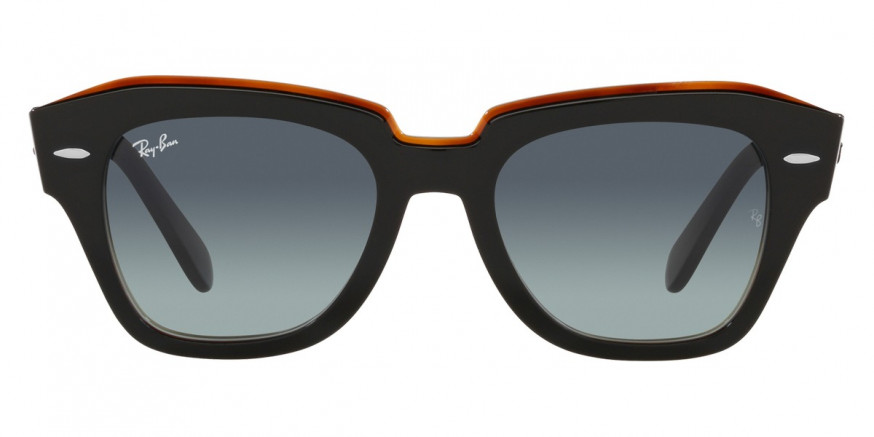 Ray-Ban™ State Street RB2186 132241 49 - Black On Transparent Brown