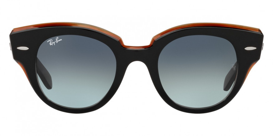 Ray-Ban™ Roundabout RB2192F 132241 47 - Black On Transparent Brown