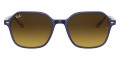 Blue On Stripes Orange / Blue / Brown Gradient Dark Brown