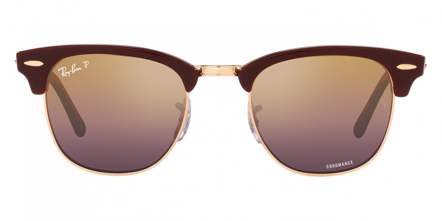 Ray-Ban™ Clubmaster RB3016 1365G9 51 - Bordeaux on Rose Gold