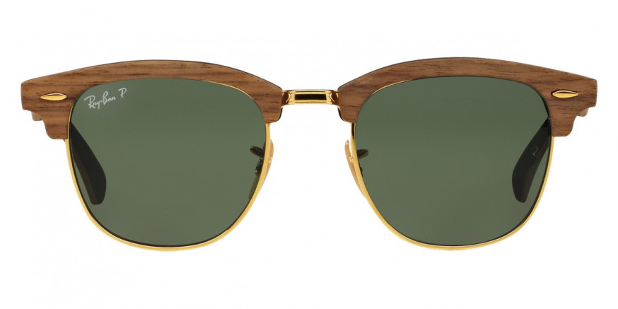 Ray-Ban™ Clubmaster Wood RB3016M 118158 51 - Walnut Rubber Black