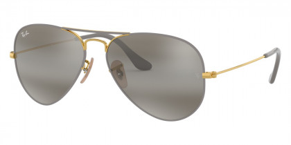 Color: Gold on Top Matte Gray (9154AH) - Ray-Ban RB30259154AH55