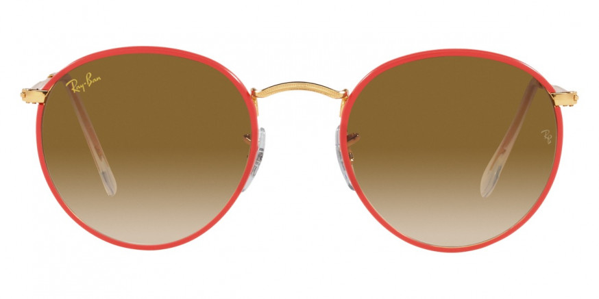 Ray-Ban™ Round Full Color RB3447JM 919651 50 - Red On Legend Gold