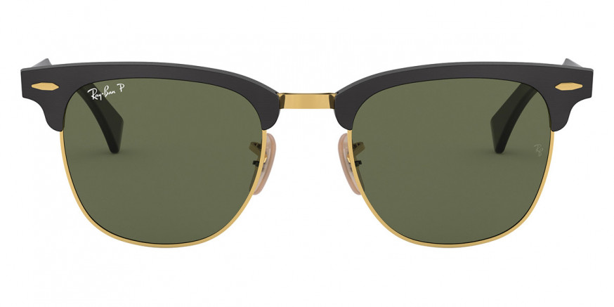 Ray-Ban™ Clubmaster Aluminum RB3507 136/N5 49 - Black on Gold