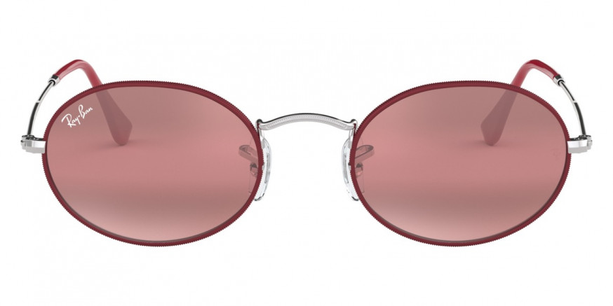 Ray-Ban™ Oval RB3547 9155AI 54 - Matte Bordeaux on Silver