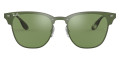 Brushed Silver / Dark Green Mirrored Silver