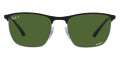 Black on Silver / Polarized Dark Green