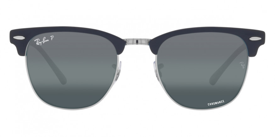 Ray-Ban™ Clubmaster Metal RB3716 9254G6 51 - Silver on Blue