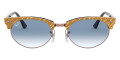 Wrinkled Beige On Blue / Clear Gradient Blue