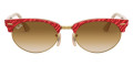 Wrinkled Red On Beige / Clear Gradient Brown
