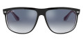 Black On Transparent / Clear Gradient Blue Mirrored Red