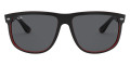 Matte Black On Transparent Red / Dark Gray