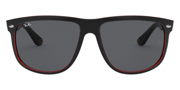 Ray-Ban™ Boyfriend RB4147 617187 60 - Matte Black On Transparent Red