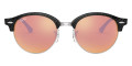 Wrinkled Black On Black / Brown Mirrored Pink