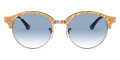 Wrinkled Beige On Blue / Clear Gradient Blue