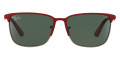 Top Matte Red on Silver / Green