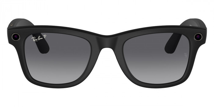 ひろろ　ブラックM Ray-Ban™ Meta Wayfarer RW4008 675385 53 Shiny Rebel Black