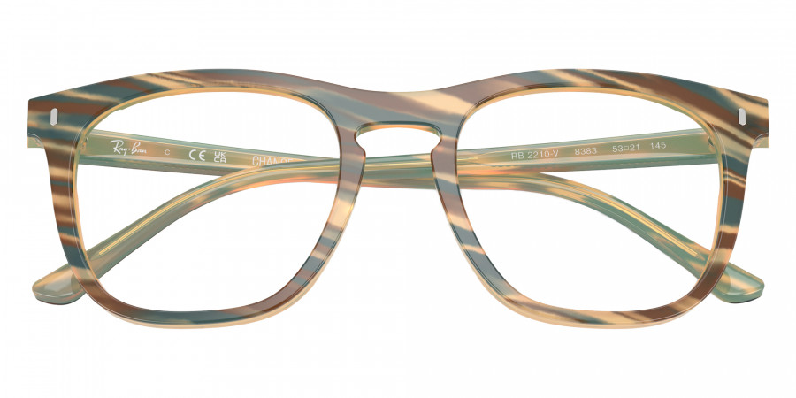Color: Photo Striped Brown (8383) - Ray-Ban RX2210V838353