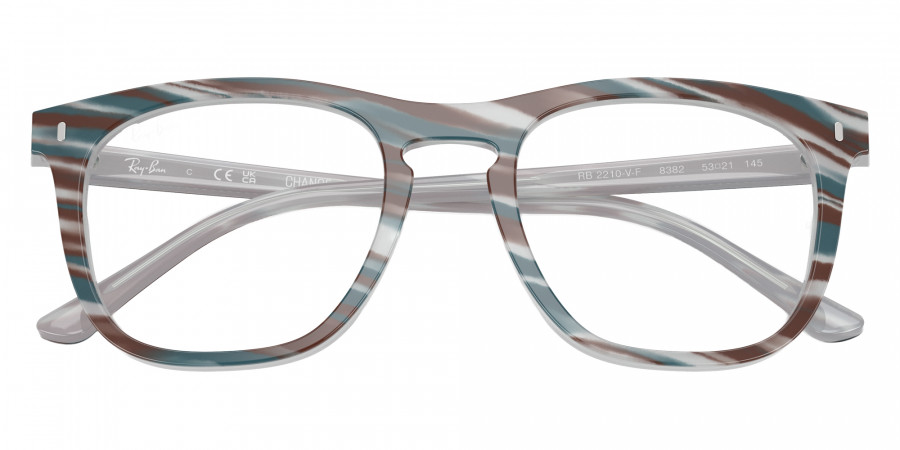 Color: Photo Striped Light Blue (8382) - Ray-Ban RX2210VF838253