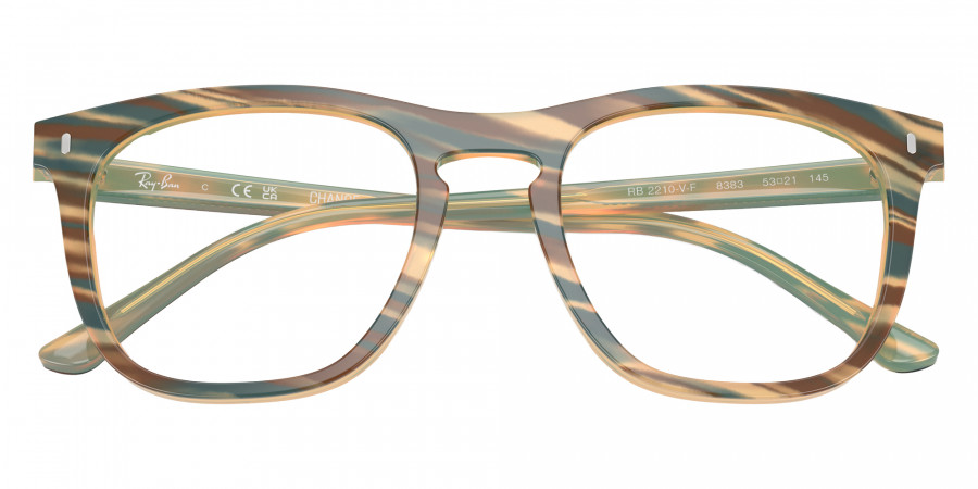 Color: Photo Striped Brown (8383) - Ray-Ban RX2210VF838353